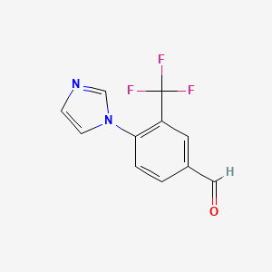 molecular formula C11H7F3N2O B8416419 4-(1H-imidazol-1-yl)-3-trifluoromethylbenzaldehyde 