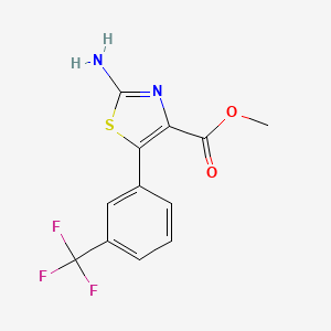 molecular formula C12H9F3N2O2S B8416440 Methyl 2-amino-5-(3-(trifluoromethyl)phenyl)thiazole-4-carboxylate 