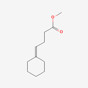 molecular formula C11H18O2 B8416458 4-Cyclohexylidene butanoic acid, methyl ester 