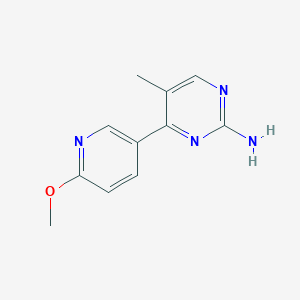 molecular formula C11H12N4O B8416464 4-(6-Methoxypyridin-3-yl)-5-methylpyrimidin-2-amine 