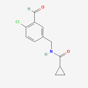 N-[(4-chloro-3-formylphenyl)methyl]cyclopropanecarboxamide