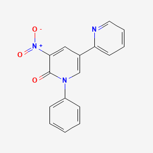 molecular formula C16H11N3O3 B8416494 3-Nitro-1-phenyl-5-(2-pyridyl)-1,2-dihydropyridin-2-one 