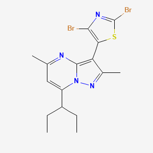 2,4-Dibromo-5-(2,5-dimethyl-7-(pentan-3-yl)pyrazolo[1,5-a]pyrimidin-3-yl)thiazole