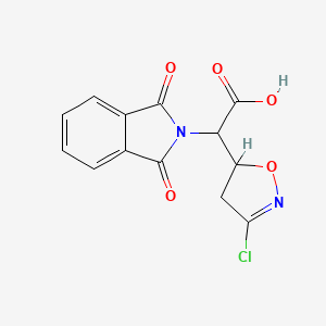 molecular formula C13H9ClN2O5 B8416621 2-(3-Chloro-4,5-dihydro-1,2-oxazol-5-yl)-2-(1,3-dioxoisoindol-2-yl)acetic acid CAS No. 78233-93-9