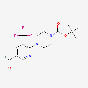 molecular formula C16H20F3N3O3 B8416632 4-(5-Formyl-3-trifluoromethyl-pyridin-2-yl)-piperazine-1-carboxylic acid tert-butyl ester 