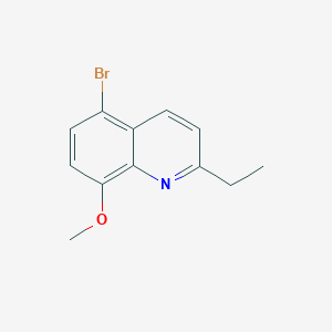 molecular formula C12H12BrNO B8416677 5-Bromo-2-ethyl-8-methoxyquinoline 