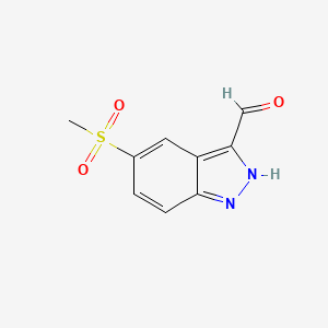 molecular formula C9H8N2O3S B8416737 5-(methylsulfonyl)-1H-indazole-3-carboxaldehyde 