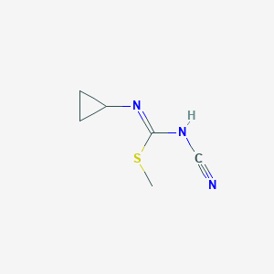 molecular formula C6H9N3S B8416752 1-Cyclopropyl-2-methyl-3-cyanoisothiourea 