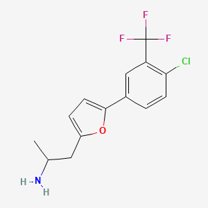 molecular formula C14H13ClF3NO B8416892 1-(5-(4-Chloro-3-(trifluoromethyl)phenyl)furan-2-yl)propan-2-amine 