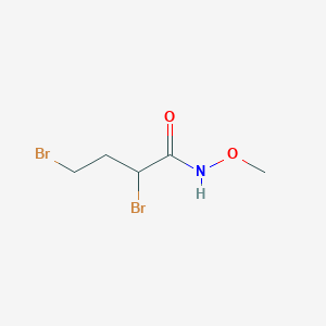 molecular formula C5H9Br2NO2 B8416923 N-methoxy-2,4-dibromobutyric acid amide 