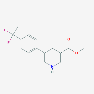 molecular formula C15H19F2NO2 B8416931 Methyl 5-(4-(1,1-difluoroethyl)phenyl)piperidine-3-carboxylate 