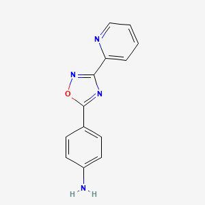 molecular formula C13H10N4O B8416940 5-(4-Aminophenyl)-3-(2-pyridyl)-1,2,4-oxadiazole 