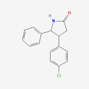 molecular formula C16H14ClNO B8416977 4-p-Chlorophenyl-5-phenyl-2-pyrrolidinone 