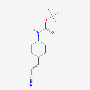 molecular formula C14H22N2O2 B8416988 (E)-3-[trans-4-(Boc-amino)cyclohexyl]acrylonitrile 