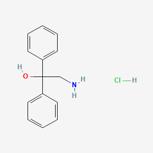 molecular formula C14H16ClNO B8417003 Benzhydrol, alpha-(aminomethyl)-, hydrochloride CAS No. 6949-96-8
