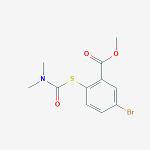 molecular formula C11H12BrNO3S B8417055 5-Bromo-2-dimethylcarbamoylsulfanyl-benzoic acid methyl ester 