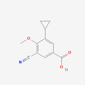 molecular formula C12H11NO3 B8417065 3-Cyano-5-cyclopropyl-4-methoxybenzoic acid 