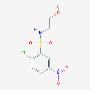 molecular formula C8H9ClN2O5S B8417091 2-Chloro-N-(2-hydroxyethyl)-5-nitro-benzenesulfonamide 