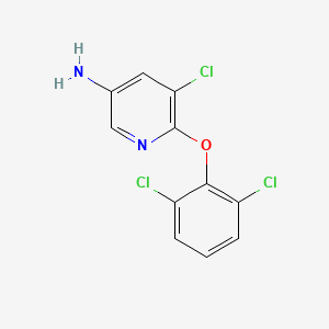 molecular formula C11H7Cl3N2O B8417096 5-Amino-3-chloro-2-(2,6-dichlorophenoxy)pyridine 