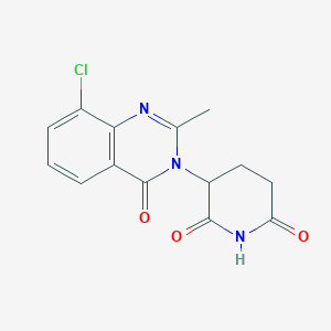 molecular formula C14H12ClN3O3 B8417103 3-(8-chloro-2-methyl-4-oxo-4H-quinazolin-3-yl)-piperidine-2,6-dione 