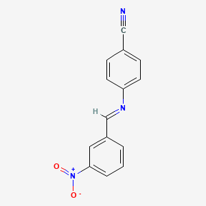 molecular formula C14H9N3O2 B8417254 4-[(3-Nitro-benzylidene)-amino]-benzonitrile 