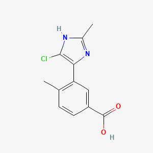 molecular formula C12H11ClN2O2 B8417259 3-(5-Chloro-2-methyl-1H-imidazol-4-yl)-4-methylbenzoic acid 