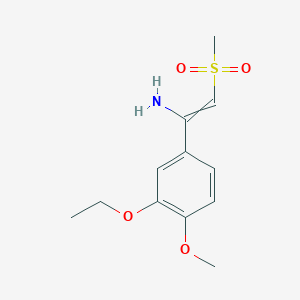 molecular formula C12H17NO4S B8417290 1-(3-Ethoxy-4-methoxyphenyl)-2-(methylsulfonyl)ethenamine 