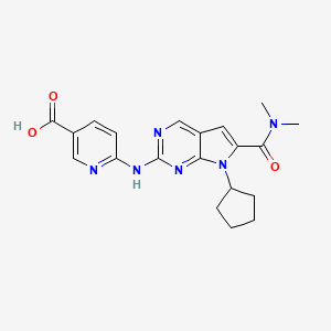6-(7-cyclopentyl-6-(dimethylcarbamoyl)-7H-pyrrolo[2,3-d]pyrimidin-2-ylamino)nicotinic acid