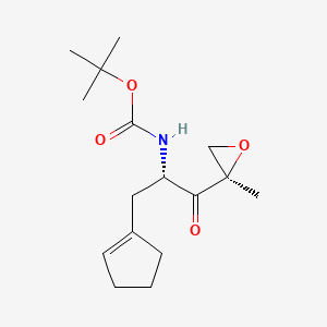 molecular formula C16H25NO4 B8417400 tert-butyl ((S)-3-(cyclopent-1-en-1-yl)-1-((R)-2-methyloxiran-2-yl)-1-oxopropan-2-yl)carbamate 