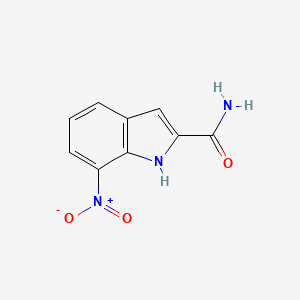 molecular formula C9H7N3O3 B8417501 7-nitro-1H-indole-2-carboxamide 