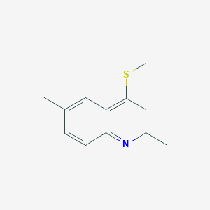 molecular formula C12H13NS B8417542 2,6-Dimethyl-4methylthioquinoline 