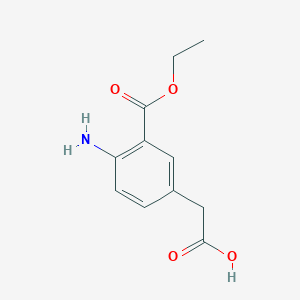 molecular formula C11H13NO4 B8417576 4-Amino-3-ethoxycarbonylphenylacetic acid 