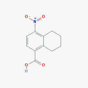 molecular formula C11H11NO4 B8417602 4-Nitro-5,6,7,8-tetrahydro-1-naphthalenecarboxylic acid 