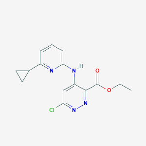 molecular formula C15H15ClN4O2 B8417615 Ethyl 6-chloro-4-(6-cyclopropylpyridin-2-ylamino)pyridazine-3-carboxylate 