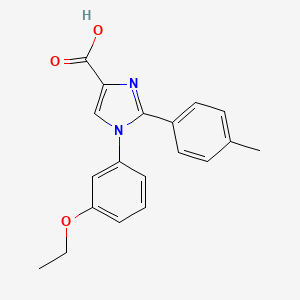 molecular formula C19H18N2O3 B8417818 1-(3-Ethoxyphenyl)-2-(4-methylphenyl)-1H-imidazole-4-carboxylic acid 