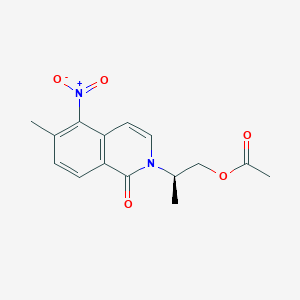 molecular formula C15H16N2O5 B8417850 (R)-2-(6-Methyl-5-nitro-1-oxoisoquinolin-2(1H)-yl)propyl acetate 