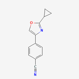 molecular formula C13H10N2O B8417851 4-(2-Cyclopropyl-1,3-oxazol-4-yl)benzonitrile 