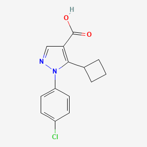 molecular formula C14H13ClN2O2 B8417937 1-(4-Chlorophenyl)-5-cyclobutyl-pyrazole-4-carboxylic acid 
