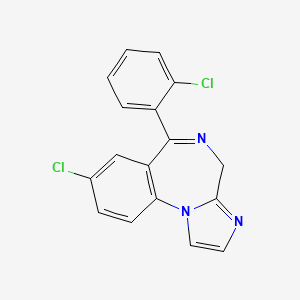 molecular formula C17H11Cl2N3 B8417943 8-chloro-6-(2-chlorophenyl)-4H-imidazo[1,2-a][1,4]benzodiazepine 