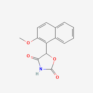 molecular formula C14H11NO4 B8417944 5-(2-Methoxy-1-naphthyl)oxazolidine-2,4-dione 