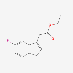 molecular formula C13H13FO2 B8417954 (6-Fluoro-3H-inden-1-yl)-acetic acid ethyl ester 