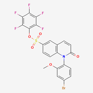 molecular formula C22H11BrF5NO5S B8417997 (S)-Perfluorophenyl 1-(4-bromo-2-methoxyphenyl)-2-oxo-1,2-dihydroquinoline-6-sulfonate 