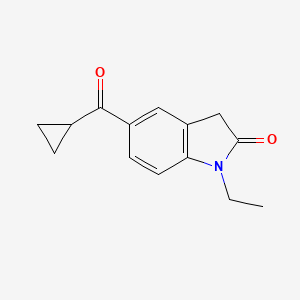 molecular formula C14H15NO2 B8418017 1-Ethyl-5-cyclopropylcarbonyloxindole 