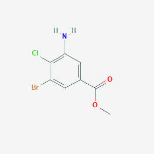 molecular formula C8H7BrClNO2 B8418036 Methyl 3-amino-5-bromo-4-chlorobenzoate 