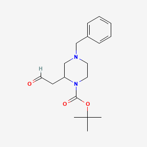 molecular formula C18H26N2O3 B8418043 Tert-butyl 4-benzyl-2-(2-oxoethyl)piperazine-1-carboxylate 