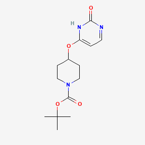 molecular formula C14H21N3O4 B8418067 Tert-butyl 4-(2-oxo-1,2-dihydropyrimidin-4-yloxy)piperidine-1-carboxylate 