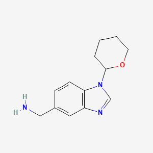 molecular formula C13H17N3O B8418072 (1-(tetrahydro-2H-pyran-2-yl)-1H-benzo[d]imidazol-5-yl)methanamine 