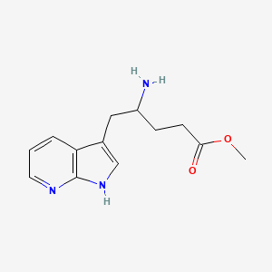 molecular formula C13H17N3O2 B8418177 4-Amino-5-(1H-pyrrolo[2,3-b]pyridin-3-yl)-pentanoic acid methyl ester 