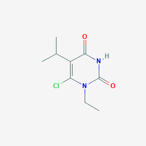 molecular formula C9H13ClN2O2 B8418204 6-chloro-1-ethyl-5-isopropyl-1H-pyrimidine-2,4-dione 