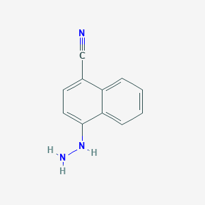 molecular formula C11H9N3 B8418218 4-Cyano-1-hydrazinonaphthalene 